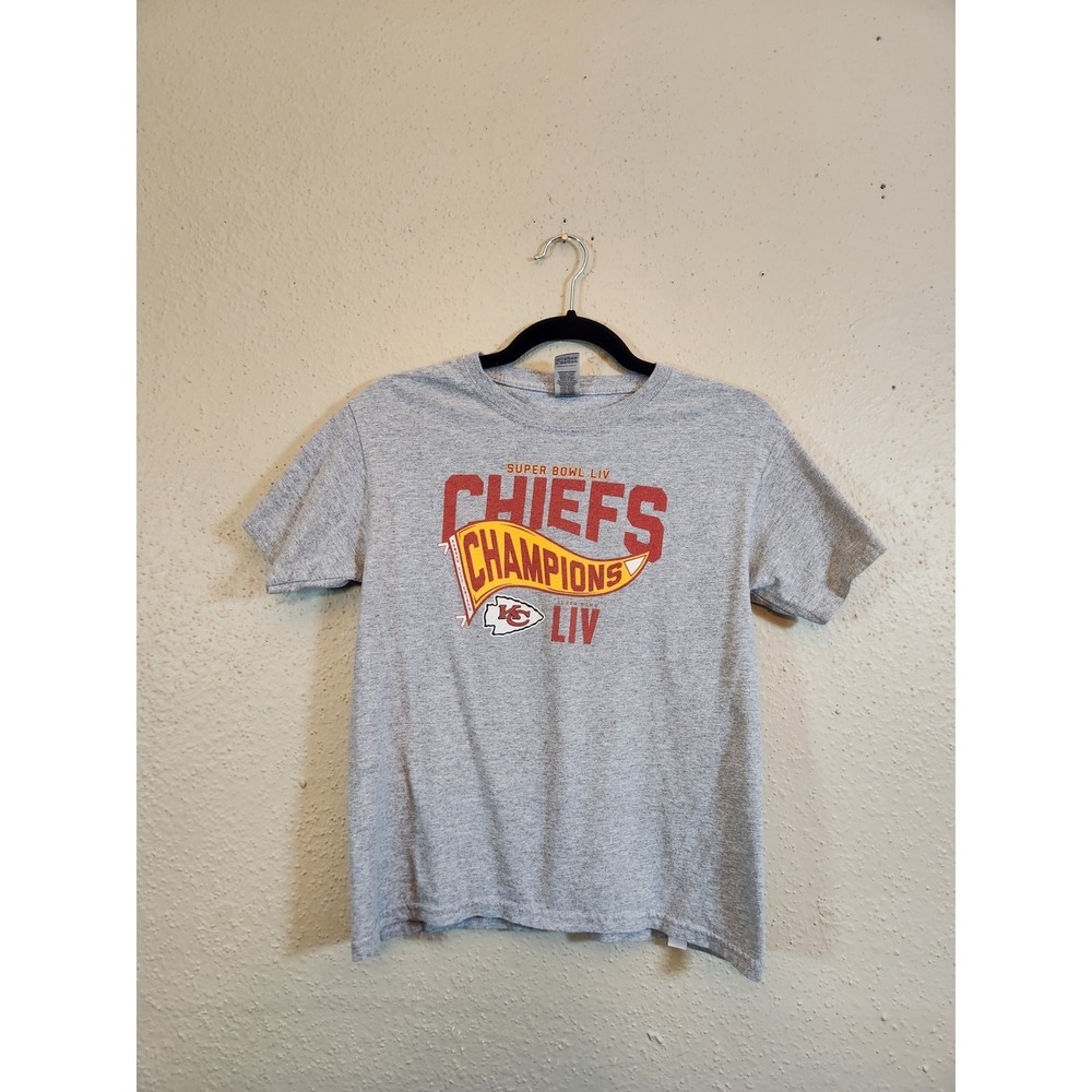 Gildan Kids Gray‎ Kansas City Chiefs Super Bowl Champions T Shirt Size Medium